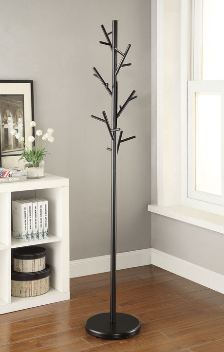 Clover 18 Hook Freestanding Metal Coat Rack Hat Hanger Black - Tampa Furniture Outlet