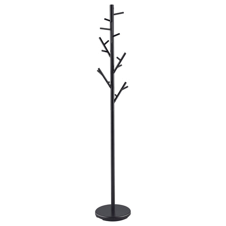 Tampa Furniture Outlet - Coaster - Clover 18 Hook Freestanding Metal Coat Rack Hat Hanger Black - 900897