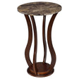 Tampa Furniture Outlet - Coaster - Elton Round Faux Marble Top Plant Stand Brown - 900926