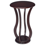 Tampa Furniture Outlet - Coaster - Elton Round Wood Top Accent Plant Stand Cherry - 900934