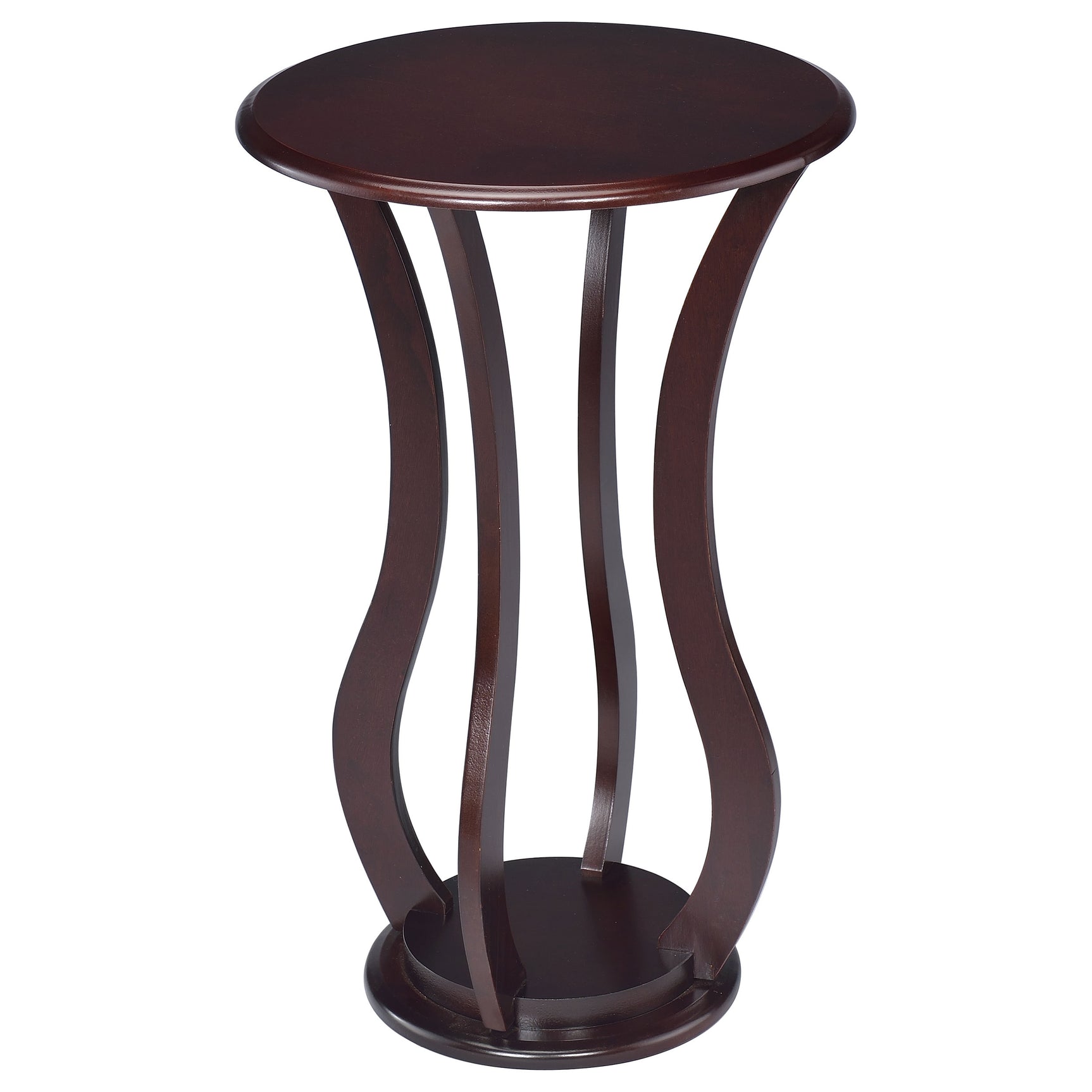 Tampa Furniture Outlet - Coaster - Elton Round Wood Top Accent Plant Stand Cherry - 900934