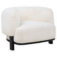 Tampa Furniture Outlet - Coaster - Lawler Upholstered Barrel Back Accent Chair Ivory and Black - 901372