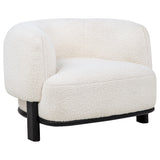 Tampa Furniture Outlet - Coaster - Lawler Upholstered Barrel Back Accent Chair Ivory and Black - 901372