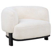 Tampa Furniture Outlet - Coaster - Lawler Upholstered Barrel Back Accent Chair Ivory and Black - 901372