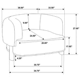 Lawler Upholstered Barrel Back Accent Chair Ivory and Black