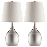 Tampa Furniture Outlet - Coaster - Tenya 24-inch Empire Shade Urn Table Lamp Silver (Set of 2) - 901471