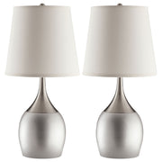Tampa Furniture Outlet - Coaster - Tenya 24-inch Empire Shade Urn Table Lamp Silver (Set of 2) - 901471