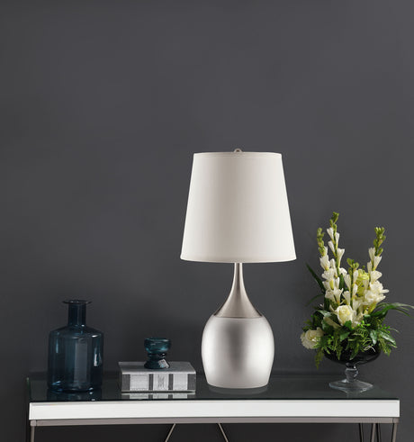 Tenya 24-inch Empire Shade Urn Table Lamp Silver (Set of 2)