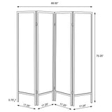 Haidera 4-Panel Room Divider Folding Screen Black Damask - Tampa Furniture Outlet