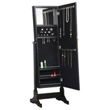Cortez Cheval Mirror with Jewelry Storage Black - Tampa Furniture Outlet