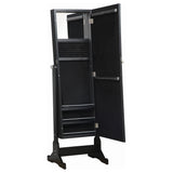 Cortez Cheval Mirror with Jewelry Storage Black - Tampa Furniture Outlet