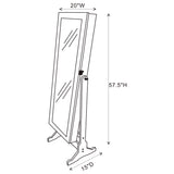 Yvonne Cheval Mirror with Jewelry Storage Dove Grey - Tampa Furniture Outlet