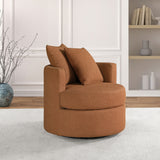 Debbie Upholstered Swivel Accent Chair Burnt Orange - Tampa Furniture Outlet