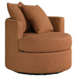 Tampa Furniture Outlet - Coaster - Debbie Upholstered Swivel Accent Chair Burnt Orange - 902275