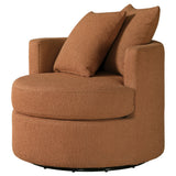 Debbie Upholstered Swivel Accent Chair Burnt Orange - Tampa Furniture Outlet