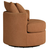 Debbie Upholstered Swivel Accent Chair Burnt Orange - Tampa Furniture Outlet