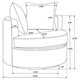 Debbie Upholstered Swivel Accent Chair Burnt Orange - Tampa Furniture Outlet