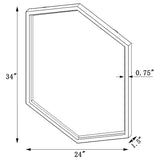 Bledel 24 x 34 Inch Hexagonal Wall Mirror Gold - Tampa Furniture Outlet