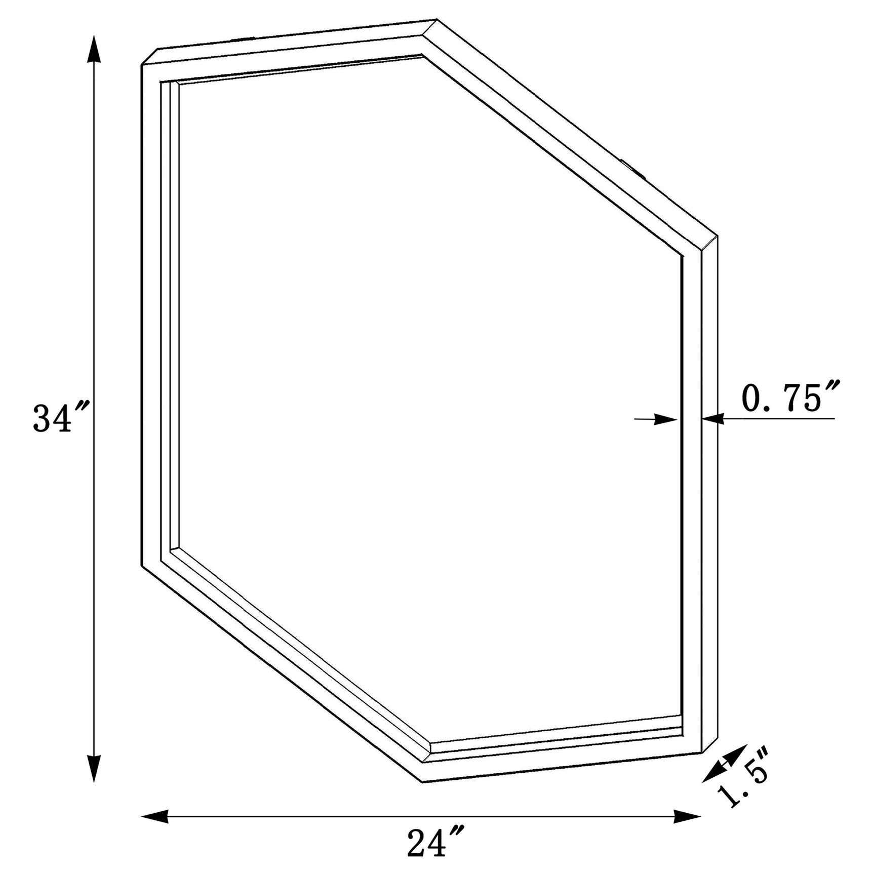 Bledel 24 x 34 Inch Hexagonal Wall Mirror Gold - Tampa Furniture Outlet