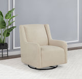 Serra Boucle Upholstered Swivel Glider Sandy Beige - Tampa Furniture Outlet