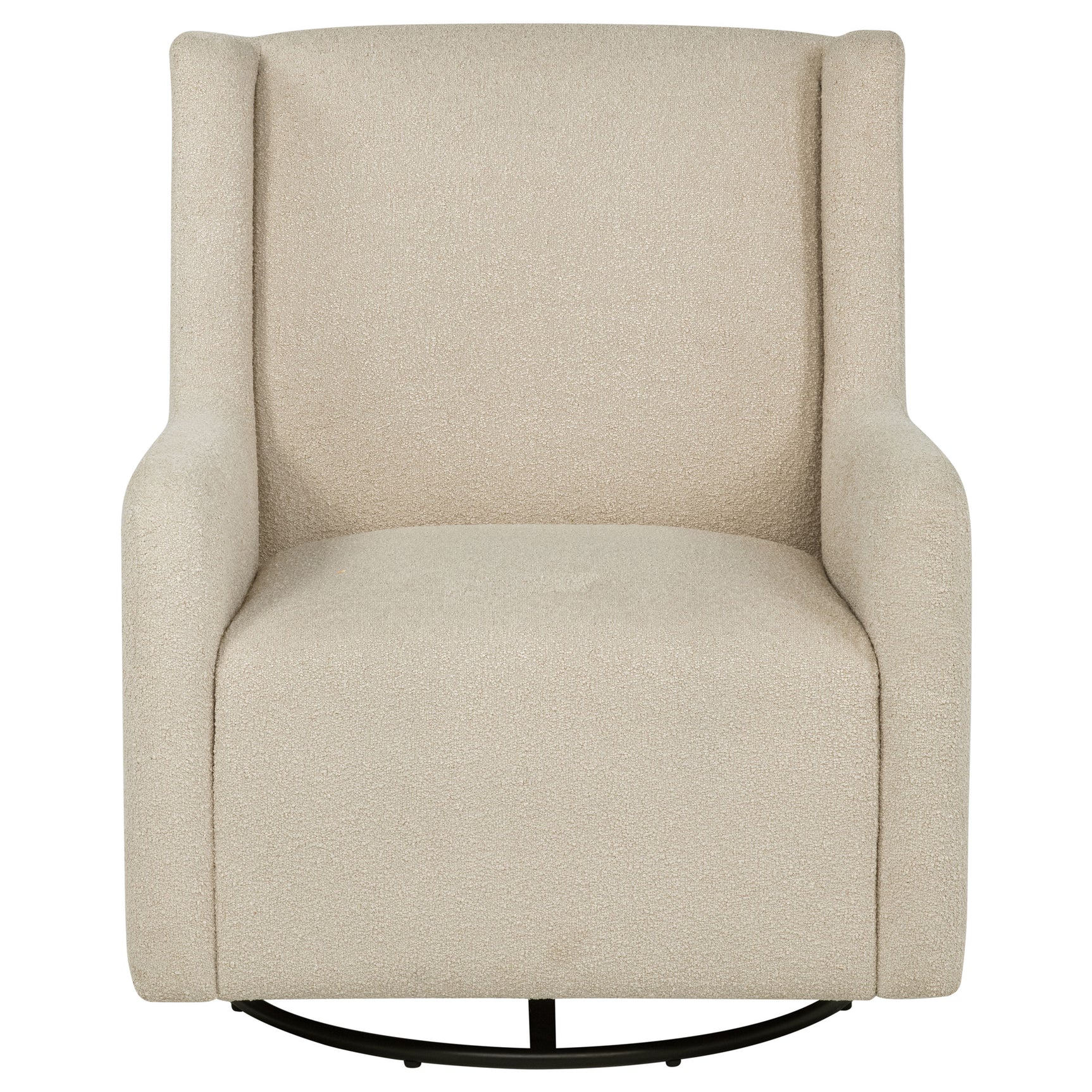Serra Boucle Upholstered Swivel Glider Sandy Beige - Tampa Furniture Outlet