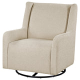 Serra Boucle Upholstered Swivel Glider Sandy Beige - Tampa Furniture Outlet