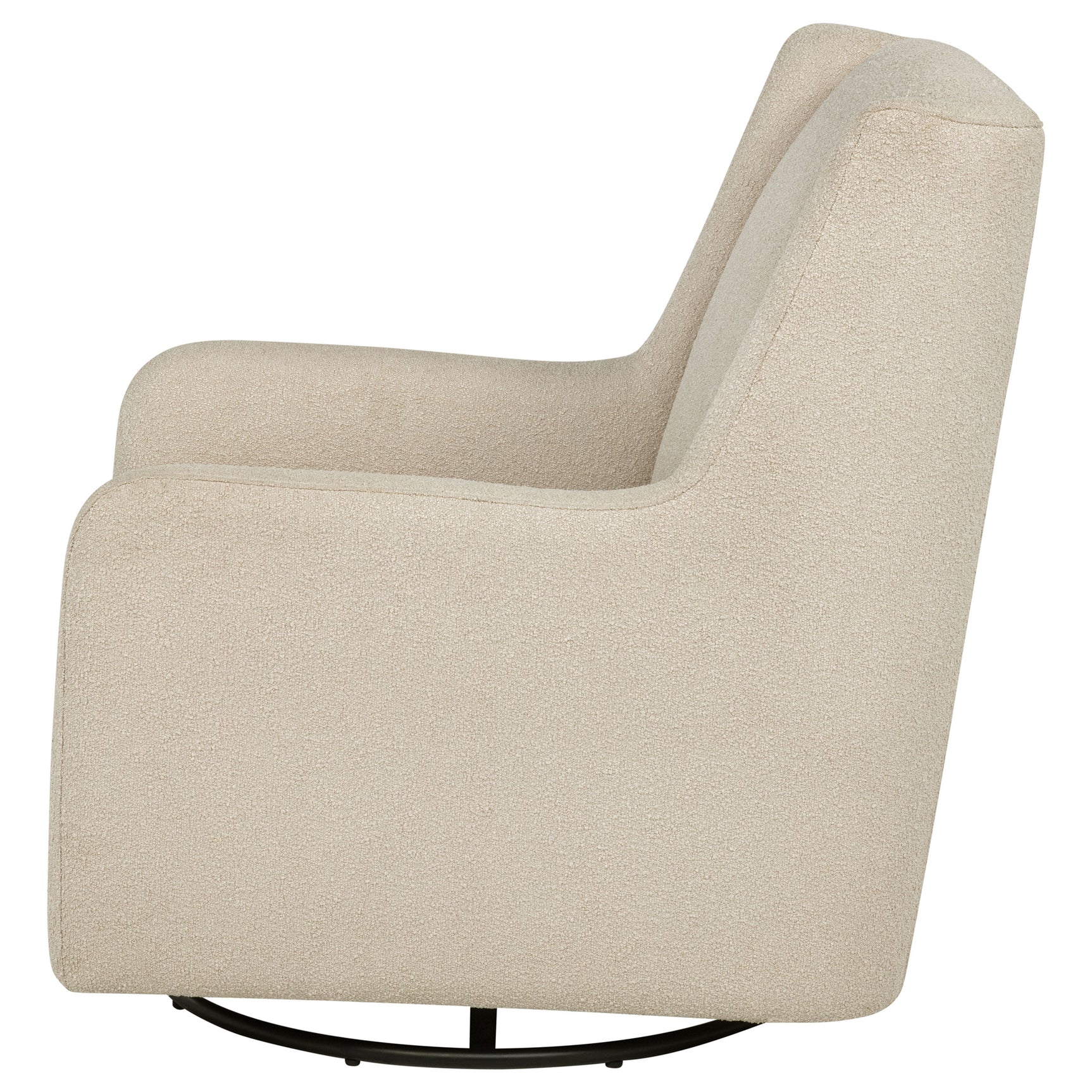 Serra Boucle Upholstered Swivel Glider Sandy Beige - Tampa Furniture Outlet