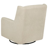 Serra Boucle Upholstered Swivel Glider Sandy Beige - Tampa Furniture Outlet