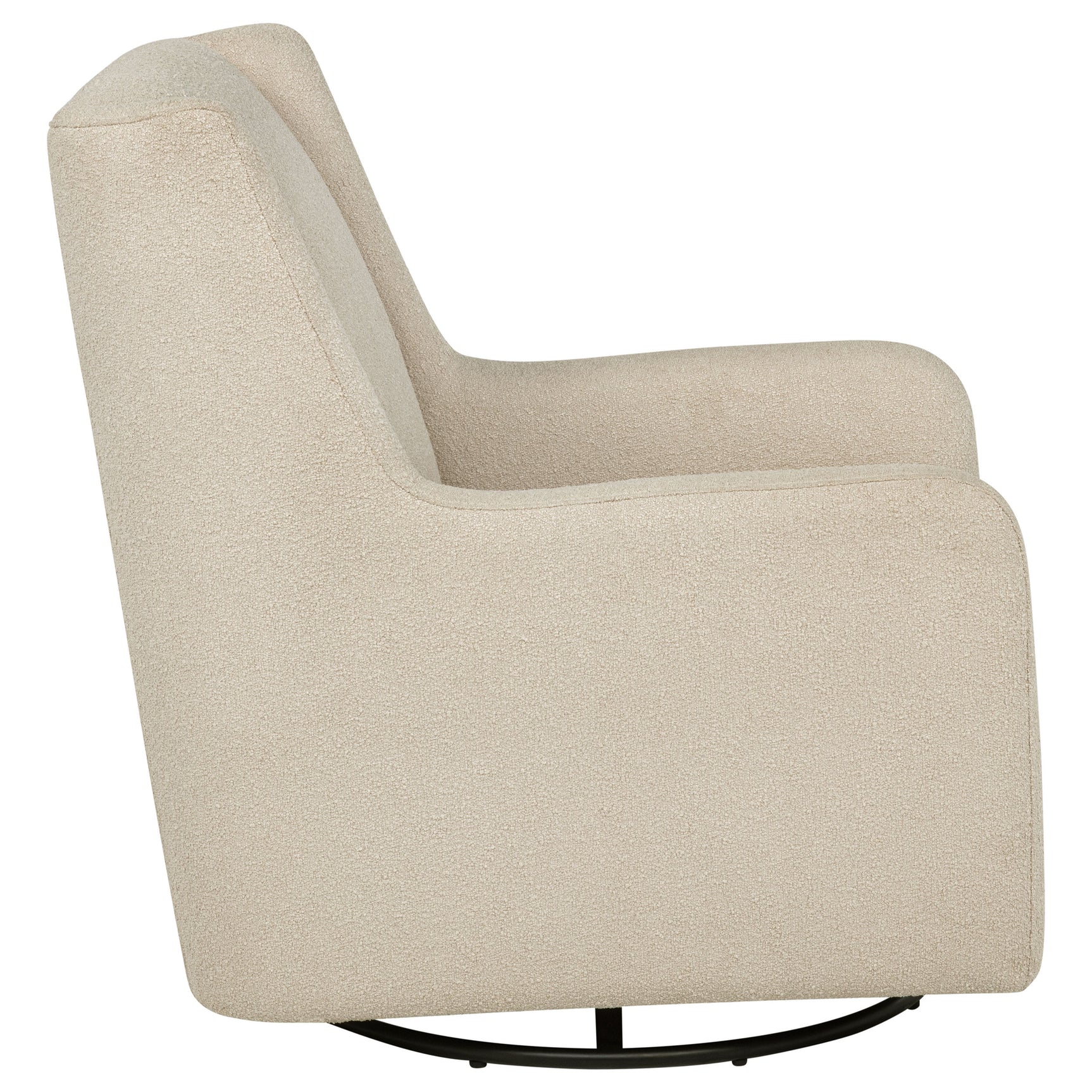 Serra Boucle Upholstered Swivel Glider Sandy Beige - Tampa Furniture Outlet