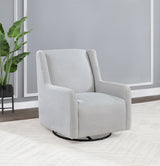 Serra Boucle Upholstered Swivel Glider Dove Grey - Tampa Furniture Outlet