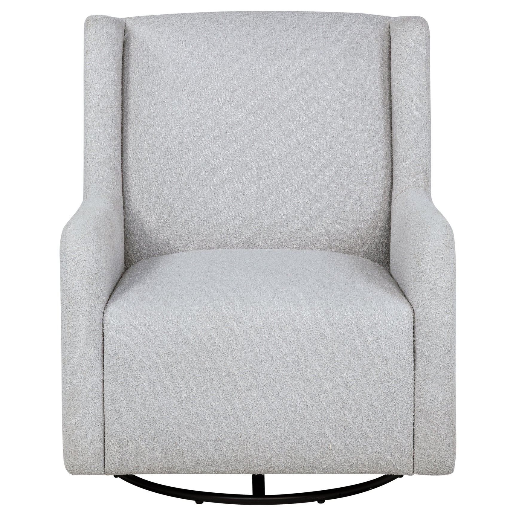 Serra Boucle Upholstered Swivel Glider Dove Grey - Tampa Furniture Outlet
