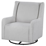 Serra Boucle Upholstered Swivel Glider Dove Grey - Tampa Furniture Outlet