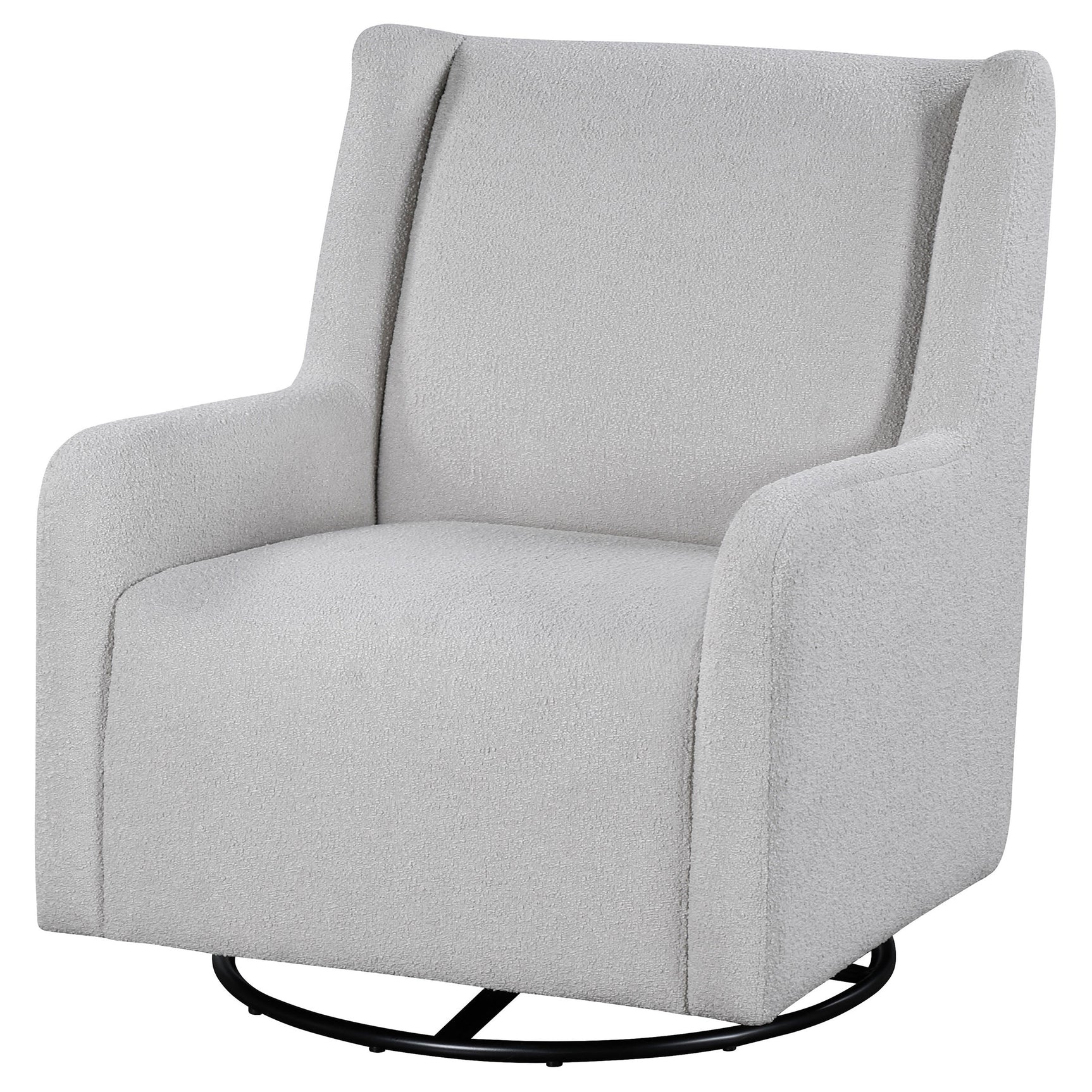 Serra Boucle Upholstered Swivel Glider Dove Grey - Tampa Furniture Outlet