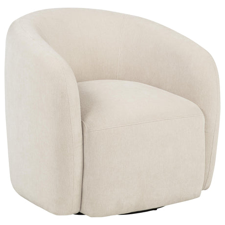 Tampa Furniture Outlet - Coaster - Gerley Chenille Upholstered Swivel Accent Chair Beige - 902473