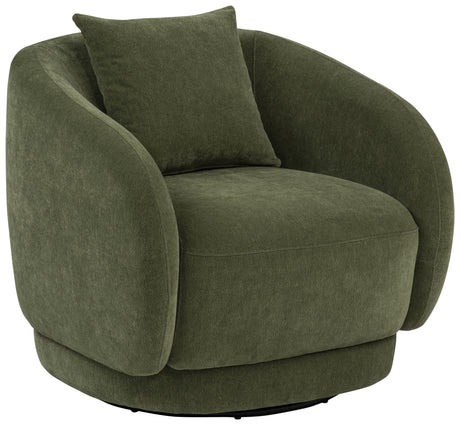 Tampa Furniture Outlet - Coaster - Arnaud Chenille Upholstered Swivel Accent Chair Green - 902487