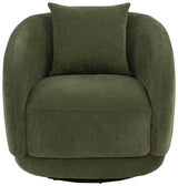 Arnaud Chenille Upholstered Swivel Accent Chair Green