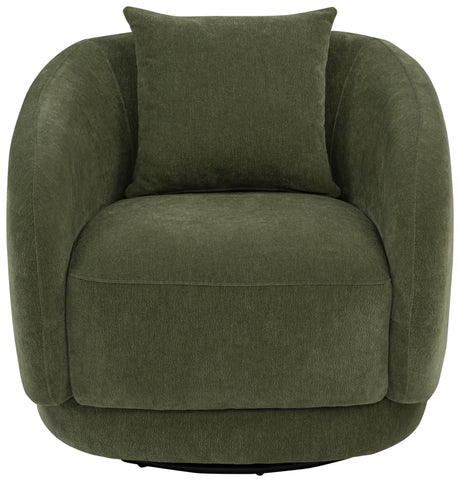 Arnaud Chenille Upholstered Swivel Accent Chair Green