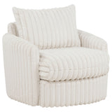 Tampa Furniture Outlet - Coaster - Sarco Corduroy Upholstered Swivel Accent Arm Chair Ivory - 902541