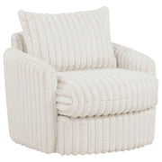 Tampa Furniture Outlet - Coaster - Sarco Corduroy Upholstered Swivel Accent Arm Chair Ivory - 902541