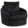 Tampa Furniture Outlet - Coaster - Sarco Corduroy Upholstered Swivel Accent Arm Chair Black - 902542