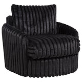 Tampa Furniture Outlet - Coaster - Sarco Corduroy Upholstered Swivel Accent Arm Chair Black - 902542