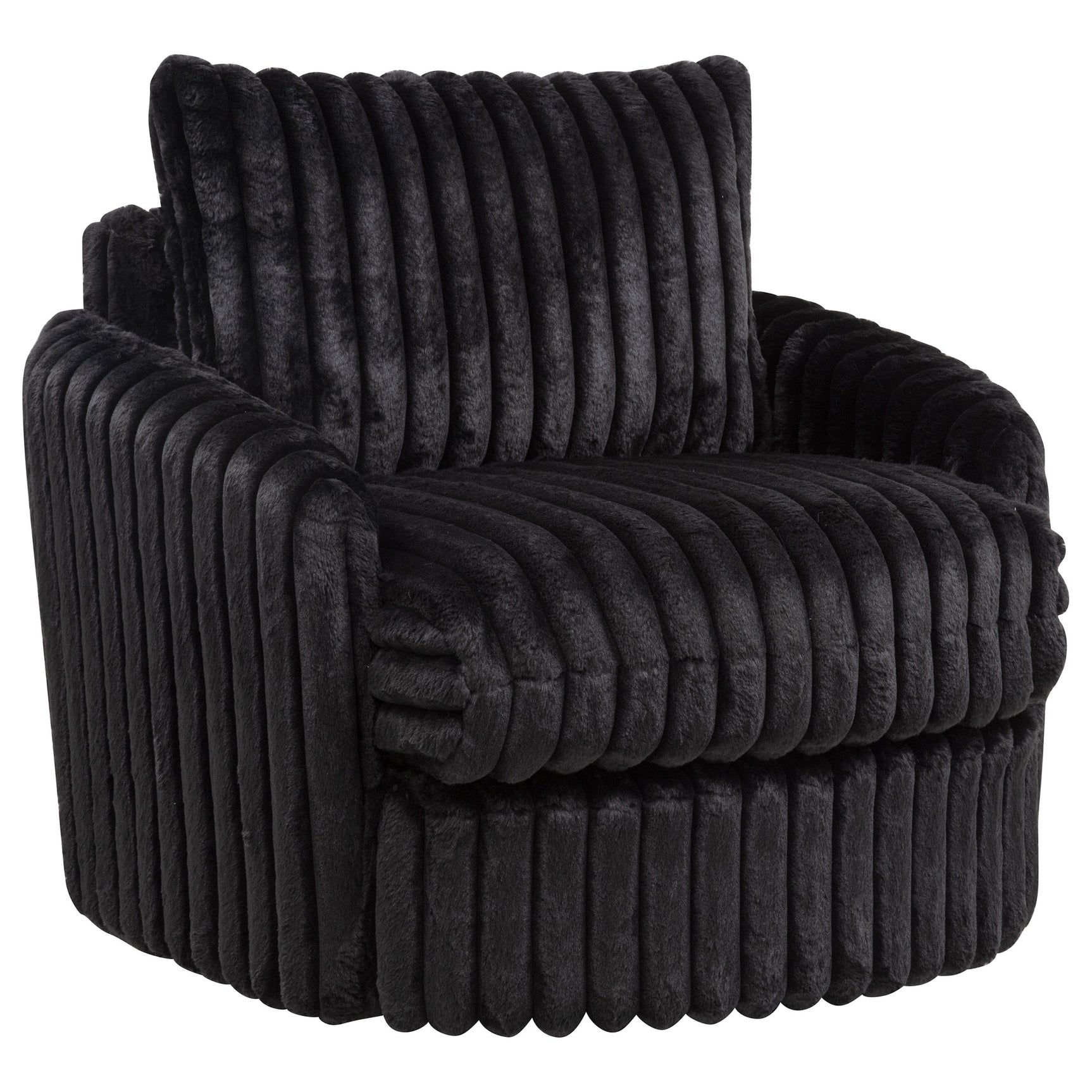 Tampa Furniture Outlet - Coaster - Sarco Corduroy Upholstered Swivel Accent Arm Chair Black - 902542