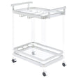 Tampa Furniture Outlet - Coaster - Jefferson 2-tier Glass Shelf Acrylic Bar Cart Chrome - 902589