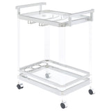 Tampa Furniture Outlet - Coaster - Jefferson 2-tier Glass Shelf Acrylic Bar Cart Chrome - 902589