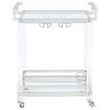 Jefferson 2-tier Glass Shelf Acrylic Bar Cart Chrome - Tampa Furniture Outlet