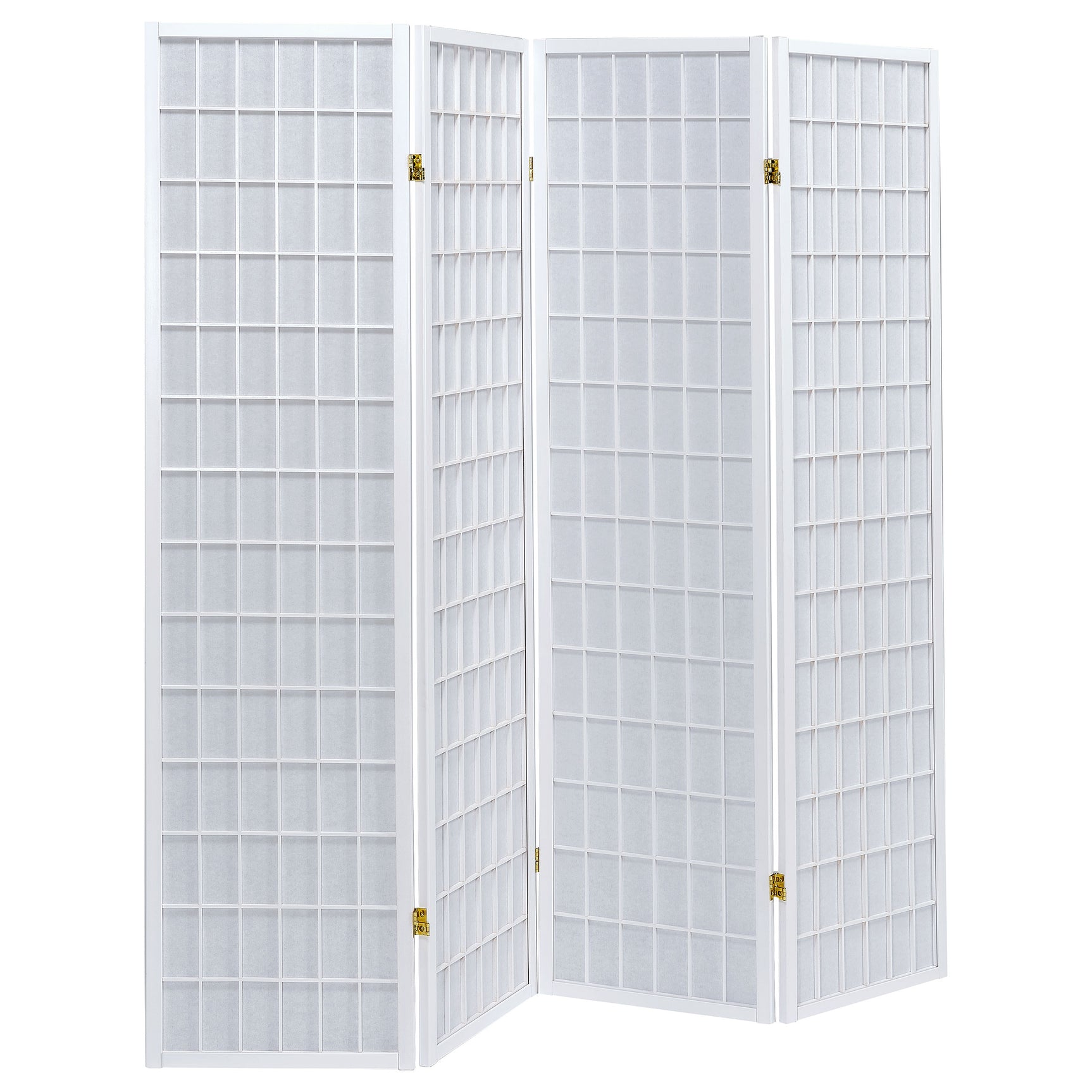 Tampa Furniture Outlet - Coaster - Roberto 4-Panel Room Divider Folding Shoji Screen White - 902626