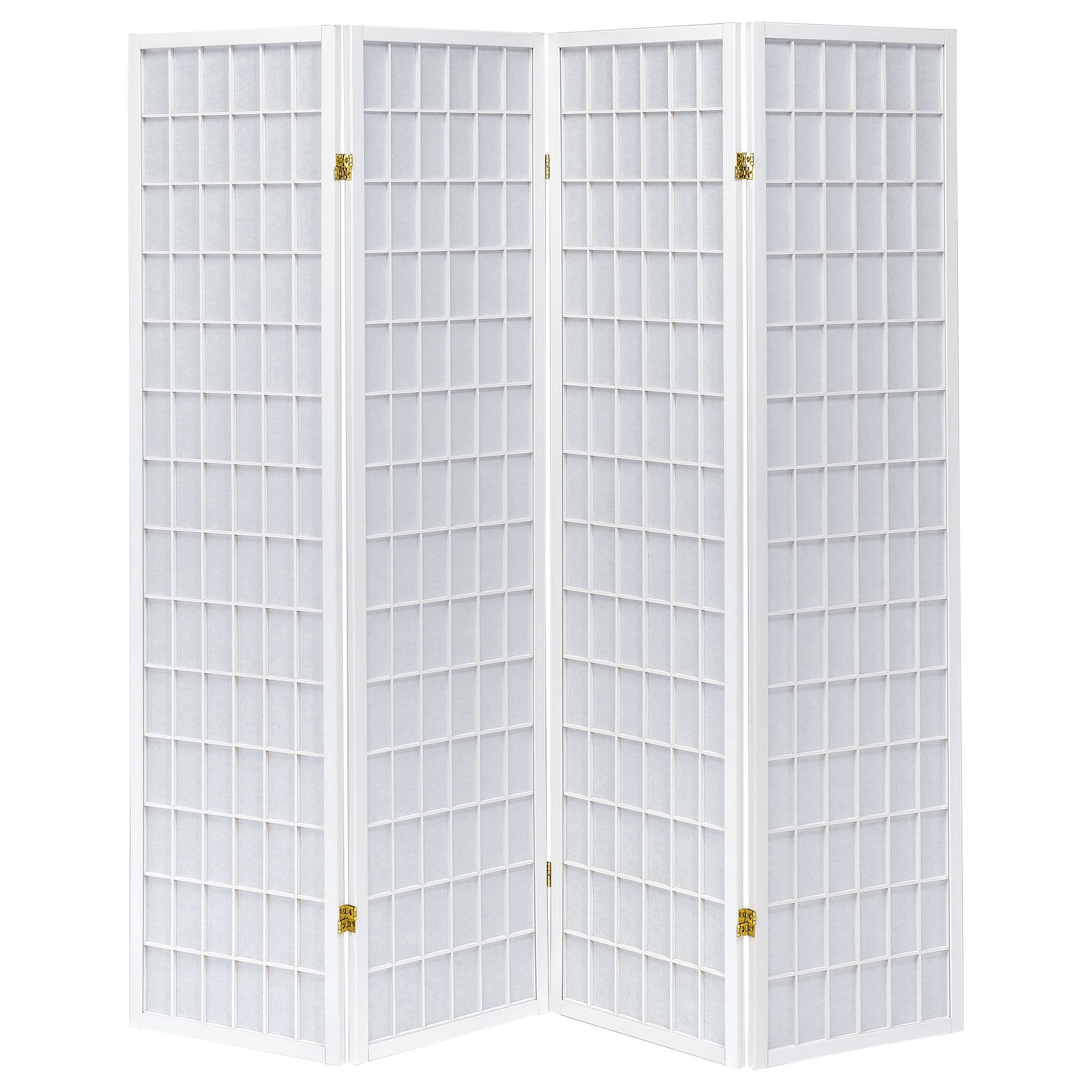 Roberto 4-Panel Room Divider Folding Shoji Screen White - Tampa Furniture Outlet