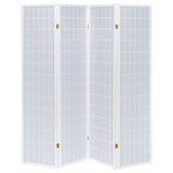 Roberto 4-Panel Room Divider Folding Shoji Screen White - Tampa Furniture Outlet