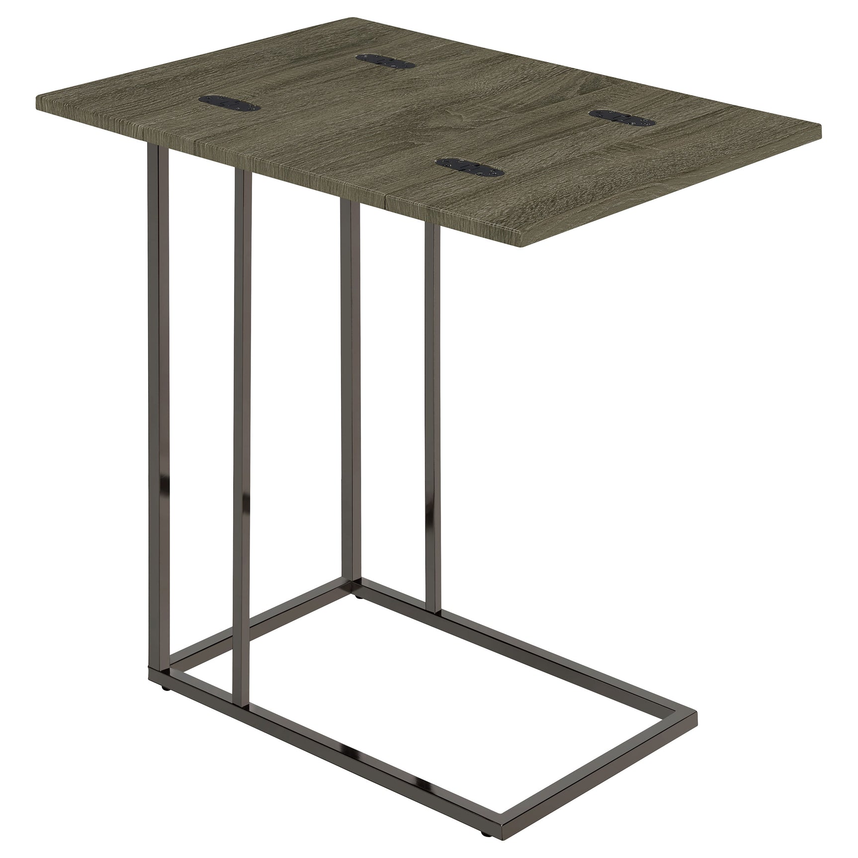 Pedro Expandable C-Shaped Sofa Side Table Weathered Grey - Tampa Furniture Outlet
