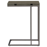 Pedro Expandable C-Shaped Sofa Side Table Weathered Grey - Tampa Furniture Outlet